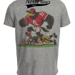 Atlanta Falcons vs. Pittsburgh Steelers Retro Rivalry Football Freddie Mascot 1988 Artwork Heather Gray Sublimated T-Shirt