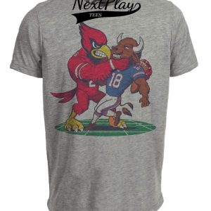 Arizona Cardinals vs. Buffalo Bills Retro Rivalry Football Big Red Artwork Heather Gray Sublimated T-Shirt