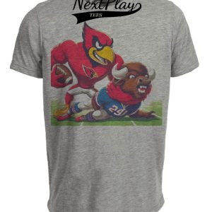Arizona Cardinals vs. Buffalo Bills Retro Rivalry Football Big Red Choke Artwork Heather Gray Sublimated T-Shirt