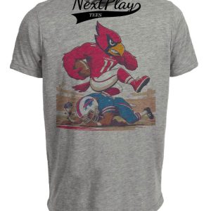 Arizona Cardinals vs. Buffalo Bills Retro Rivalry Football Big Red Hurdle Artwork Heather Gray Sublimated T-Shirt