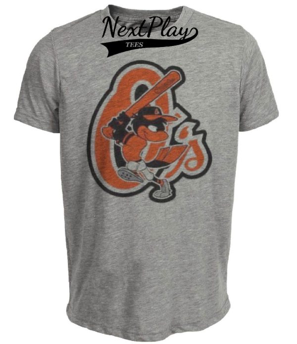 Baltimore Orioles Retro Baseball 1975 Artwork Heather Gray Sublimated T-Shirt