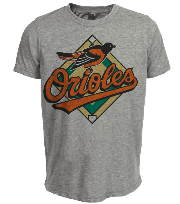 Baltimore Orioles Retro Baseball 1989 Artwork Heather Gray Sublimated T-Shirt