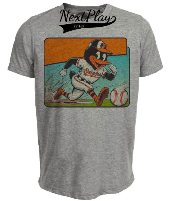 Baltimore Orioles Retro Baseball Card 1980 Artwork Heather Gray Sublimated T-Shirt