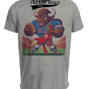 Buffalo Bills vs. Arizona Cardinals Retro Rivalry Football Billy Squeeze Artwork Heather Gray Sublimated T-Shirt