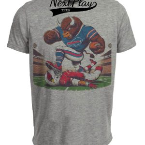 Buffalo Bills vs. Arizona Cardinals Retro Rivalry Football Billy Stomp Artwork Heather Gray Sublimated T-Shirt