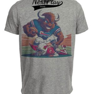 Buffalo Bills vs. Arizona Cardinals Retro Rivalry Football Billy Smash Artwork Heather Gray Sublimated T-Shirt