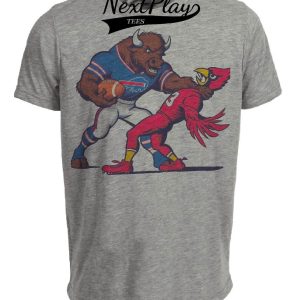 Buffalo Bills vs. Arizona Cardinals Retro Rivalry Football Billy Mascot Artwork Heather Gray Sublimated T-Shirt