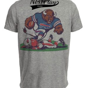 Buffalo Bills vs. Arizona Cardinals Retro Rivalry Football Billy Hurdle Artwork Heather Gray Sublimated T-Shirt