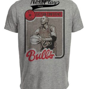 Chicago Bulls Retro Michael Jordan All Star Basketball 1991 Artwork Heather Gray Sublimated T-Shirt