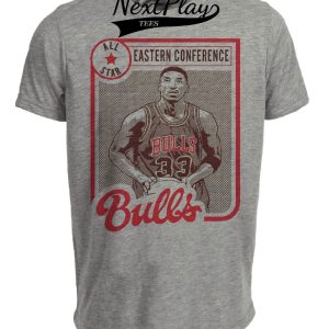 Chicago Bulls Retro Scottie Pippen All Star Basketball 1991 Artwork Heather Gray Sublimated T-Shirt