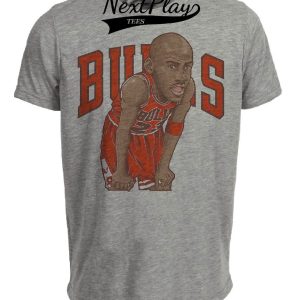 Chicago Bulls Retro Michael Air Jordan Basketball 1989 Artwork Heather Gray Sublimated T-Shirt