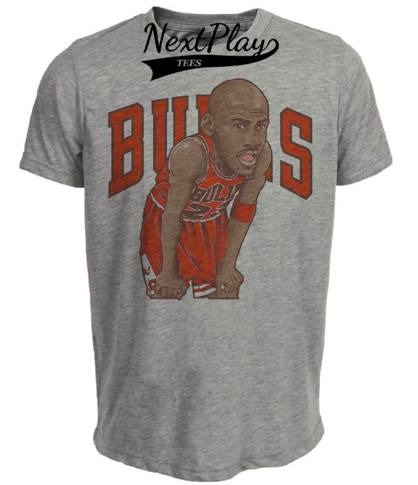 Chicago Bulls Retro Michael Air Jordan Basketball 1989 Artwork Heather Gray Sublimated T-Shirt