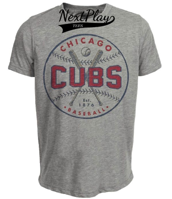 Chicago Cubs Vintage Baseball 1876 Artwork Heather Gray Sublimated T-Shirt