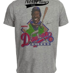 Chicago Cubs Retro Andre Dawson Baseball 1987 Artwork Heather Gray Sublimated T-Shirt