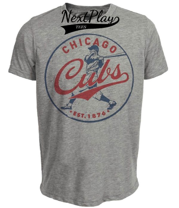 Chicago Cubs Vintage Baseball 1876 Artwork Heather Gray Sublimated T-Shirt