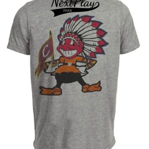Cleveland Indians Cavs Browns Retro Chief Wahoo Elf Baseball Football Basketball Artwork Heather Gray Sublimated T-Shirt