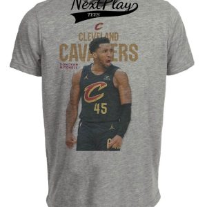 Cleveland Cavaliers Cavs Retro Donovan Mitchell Basketball Artwork Heather Gray Sublimated T-Shirt