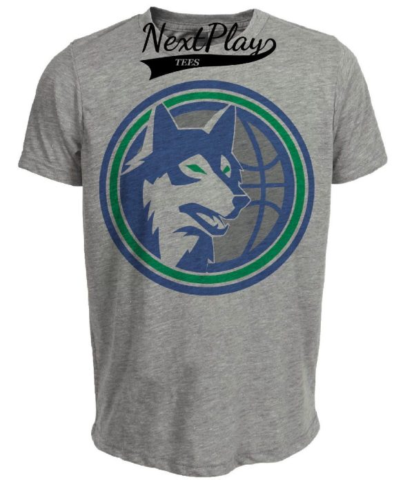 Minnesota Timberwolves Retro Basketball 1990 Artwork Heather Gray Sublimated T-Shirt