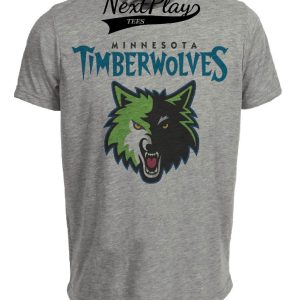 Minnesota Timberwolves Retro Basketball Mascot 1990 Artwork Heather Gray Sublimated T-Shirt