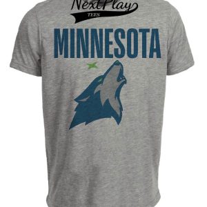 Minnesota Timberwolves Retro Basketball Mascot 1992 Artwork Heather Gray Sublimated T-Shirt