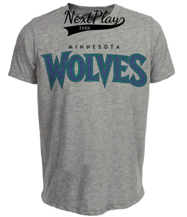 Minnesota Timberwolves Retro Basketball 1993 Artwork Heather Gray Sublimated T-Shirt