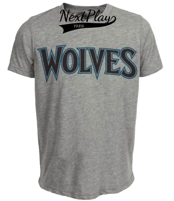 Minnesota Timberwolves Retro Basketball 1994 Artwork Heather Gray Sublimated T-Shirt