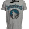 Minnesota Timberwolves Retro Basketball Mascot 1995 Artwork Heather Gray Sublimated T-Shirt