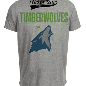 Minnesota Timberwolves Retro Basketball 1995 Artwork Heather Gray Sublimated T-Shirt