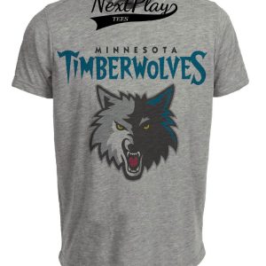 Minnesota Timberwolves Retro Basketball 1998 Artwork Heather Gray Sublimated T-Shirt