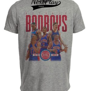 Detroit Pistons Retro World Champs Bad Boys Basketball 1990 Artwork Heather Gray Sublimated T-Shirt