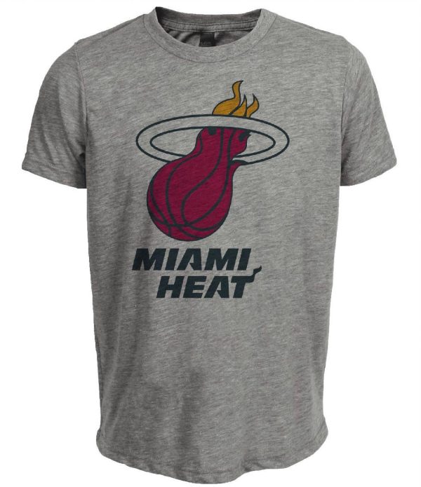 Miami Heat Retro Basketball 1991 Artwork Heather Gray Sublimated T-Shirt