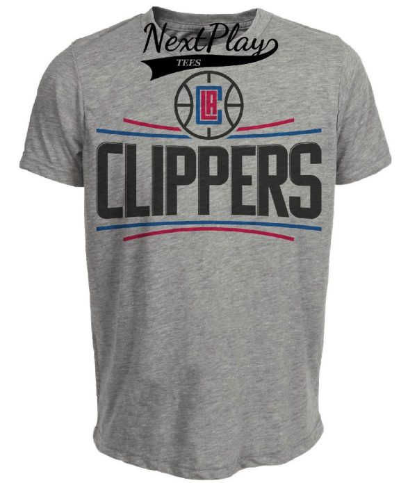 Los Angeles Clippers Retro Basketball 1991 Artwork Heather Gray Sublimated T-Shirt