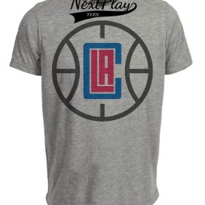 Los Angeles Clippers Retro Basketball 1990 Artwork Heather Gray Sublimated T-Shirt