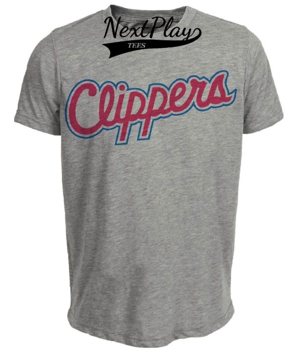 Los Angeles Clippers Retro Jersey Lettering Basketball 1985 Artwork Heather Gray Sublimated T-Shirt
