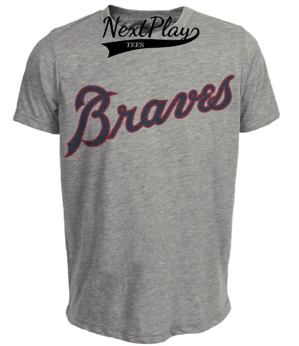 Atlanta Milwaukee Braves Retro Baseball 1960 Artwork Heather Gray Sublimated T-Shirt