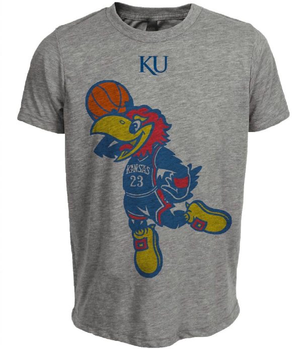 Kansas Jayhawks Retro 1963 Artwork Heather Gray Sublimated T-Shirt