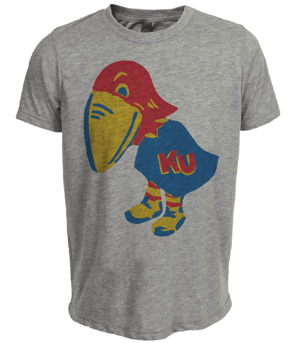 Kansas Jayhawks Retro 1923 Artwork Heather Gray Sublimated T-Shirt