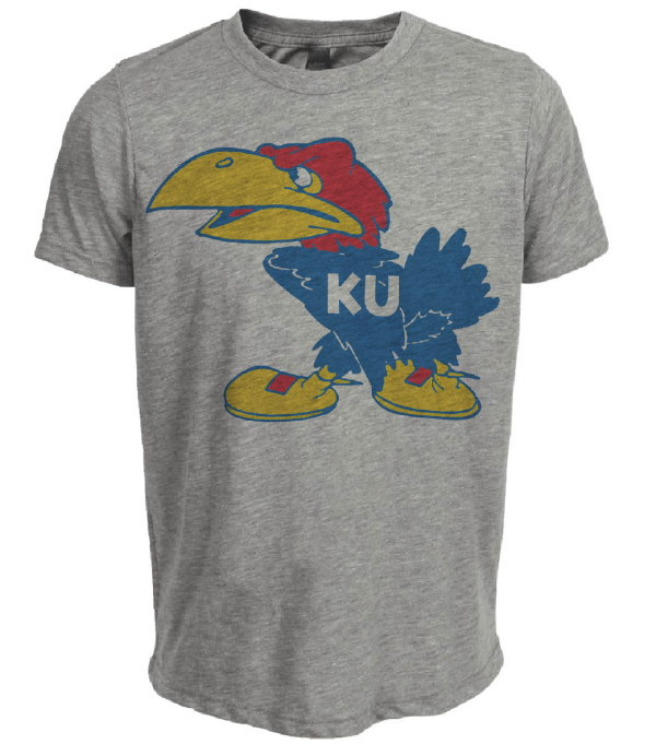 Kansas Jayhawks Retro 1941 Artwork Heather Gray Sublimated T-Shirt