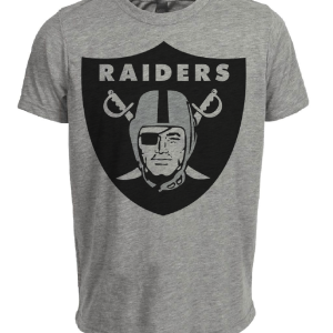 Oakland Raiders Retro Football 1982 Artwork Heather Gray Sublimated T-Shirt