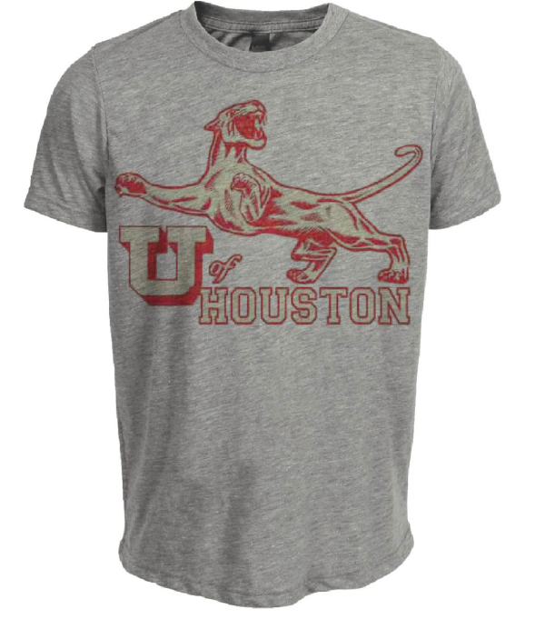 Houston Cougars Retro 1951 Artwork Heather Gray Sublimated T-Shirt