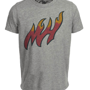 Miami Heat Vintage Basketball 1999 Artwork Heather Gray Sublimated T-Shirt