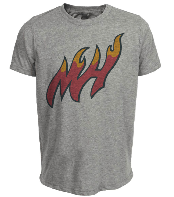 Miami Heat Vintage Basketball 1999 Artwork Heather Gray Sublimated T-Shirt