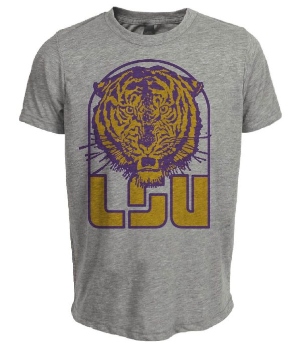 LSU Louisiana State Tigers Retro 1967 Artwork Heather Gray Sublimated T-Shirt