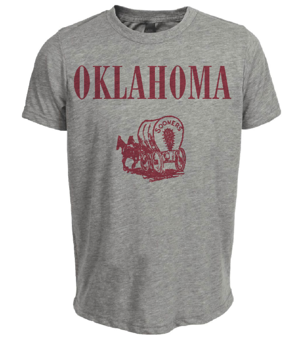 Oklahoma Sooners Retro 1950 Artwork Heather Gray Sublimated T-Shirt