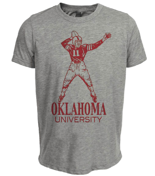 Oklahoma Sooners Retro 1945 Artwork Heather Gray Sublimated T-Shirt
