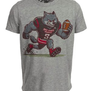 NC State Wolfpack Classic Retro Football Mascot Artwork Heather Gray Sublimated T-Shirt