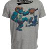 North Carolina Tar Heels vs. Duke Blue Devils Retro Rivalry Basketball Mascot 1997 Artwork Heather Gray Sublimated T-Shirt