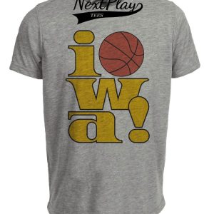Iowa Hawkeyes Retro Basketball 1983 Artwork Heather Gray Sublimated T-Shirt