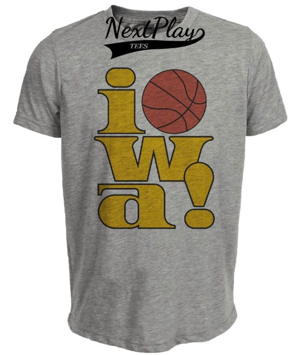 Iowa Hawkeyes Retro Basketball 1983 Artwork Heather Gray Sublimated T-Shirt