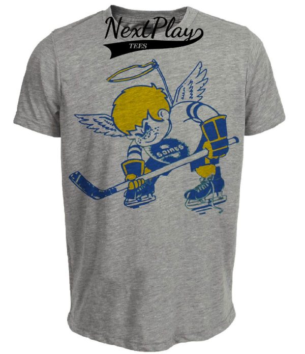 Minnesota Fighting Saints Retro Hockey 1973 Artwork Heather Gray Sublimated T-Shirt